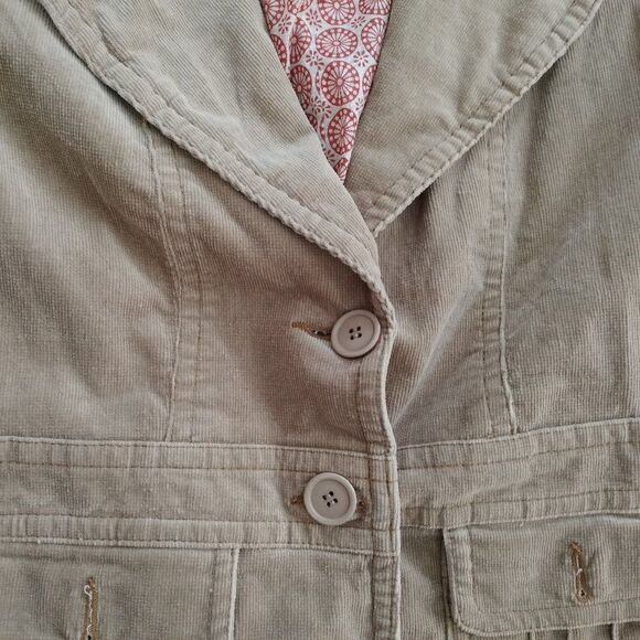 Har Moneh Corduroy Tan Peacoat Blazer Jacket Size Large - Picture 3 of 7